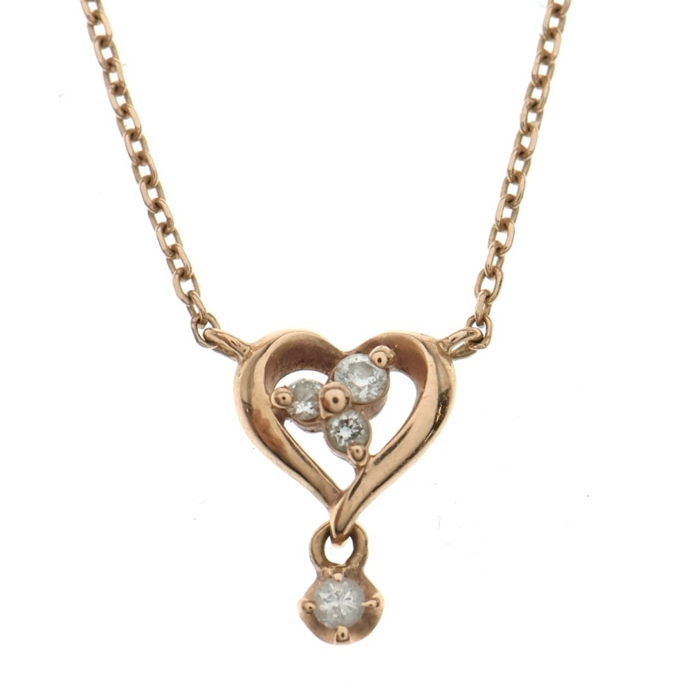4℃(ヨンドシ-) 10K ハートモチーフネックレス レディース ピンク