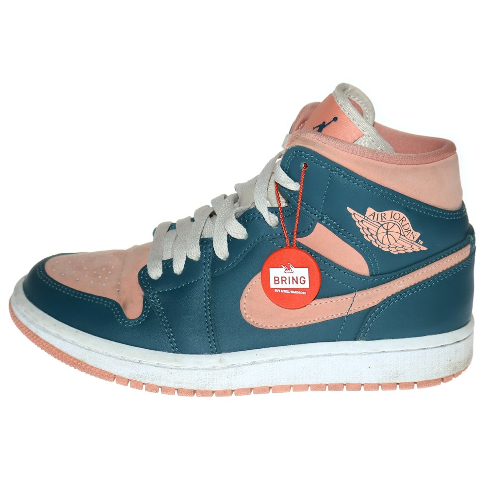NIKE(ナイキ) WMNS AIR JORDAN 1 MID DARK TEAL GREEN ウィメンズ エアジョーダン1 ミッドカットスニーカー ピンク/グリーン US6/23cm BQ6472-308