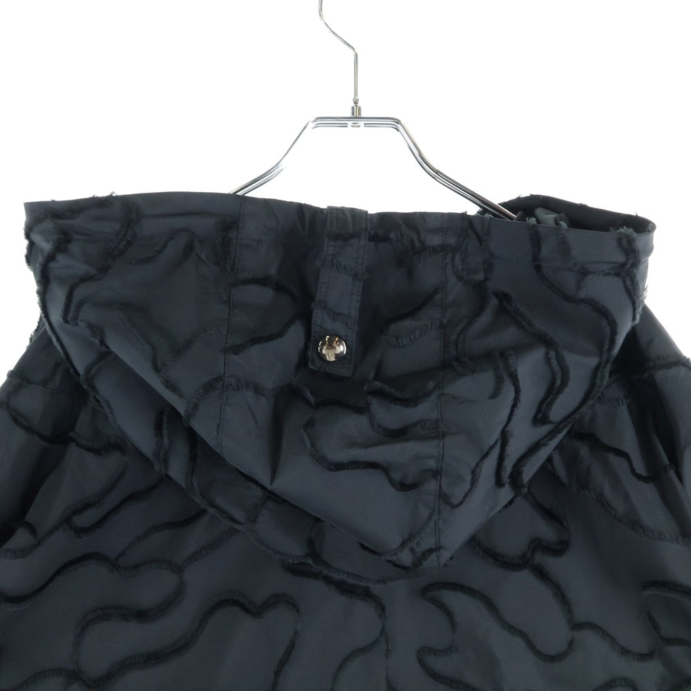 DIOR(ディオール) 20SS Hooded Anorak Camouflage Technical Taffeta カモフラ総柄ロゴ オーバーサイズ ハーフジップアノラックジャケット ブラック 017C10A2960