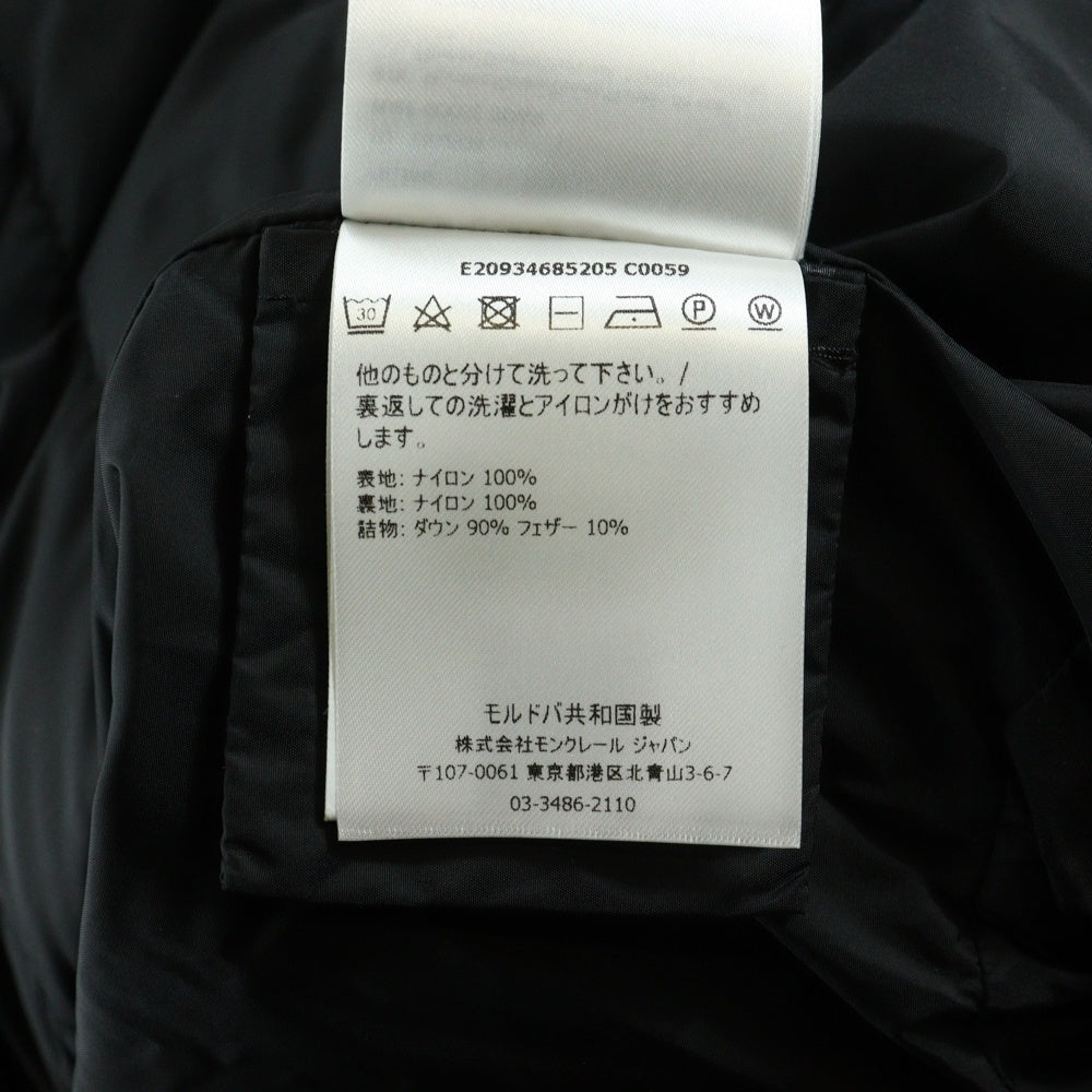 MONCLER(モンクレール) MIRIEL GIUBBOTTO ロゴワッペン ジップアップダウンジャケット ブラック レディース E20934685205