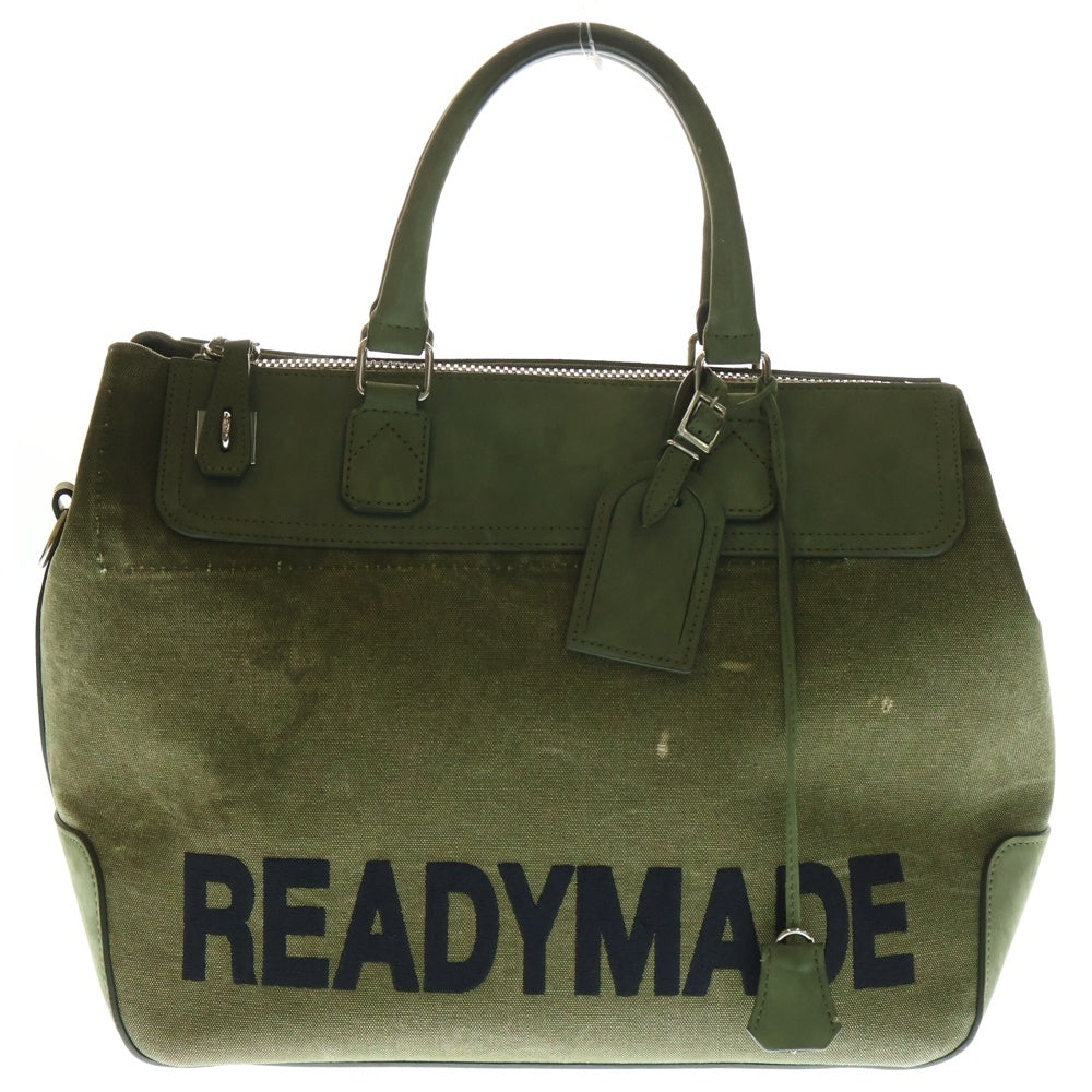 READY MADE(レディメイド) GYM BAG LARGE エンブロイダリーロゴ 2WAY トート ショルダージムバッグ カーキ