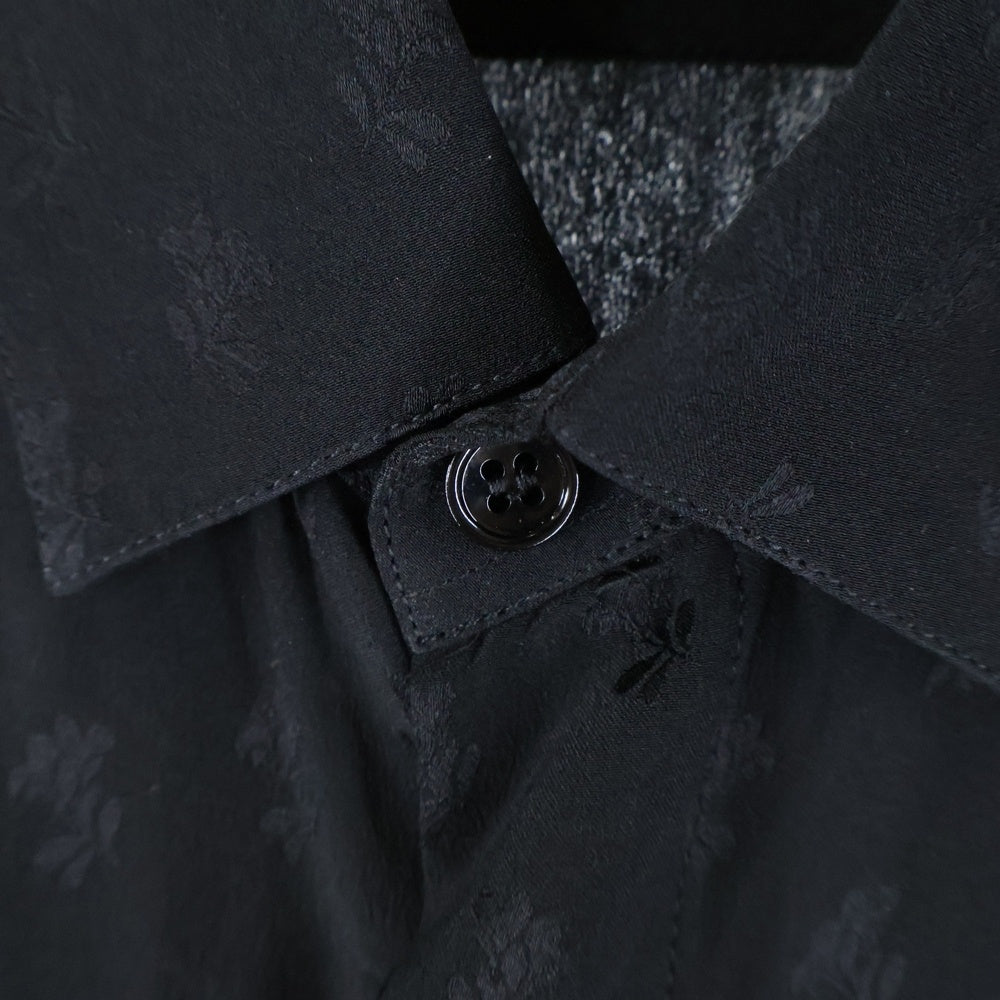SAINT LAURENT PARIS(サンローランパリ) 18AW 総柄 長袖シルクシャツ ブラック 528009 Y333T