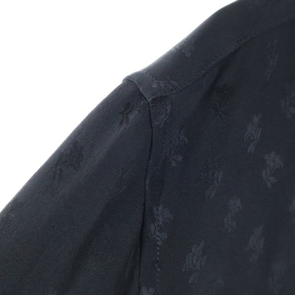 SAINT LAURENT PARIS(サンローランパリ) 18AW 総柄 長袖シルクシャツ ブラック 528009 Y333T