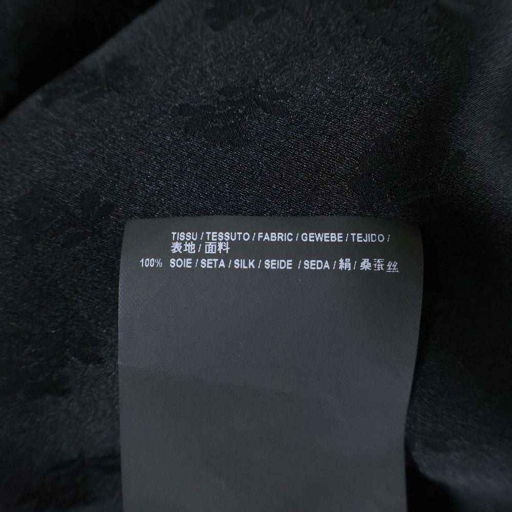 SAINT LAURENT PARIS(サンローランパリ) 18AW 総柄 長袖シルクシャツ ブラック 528009 Y333T