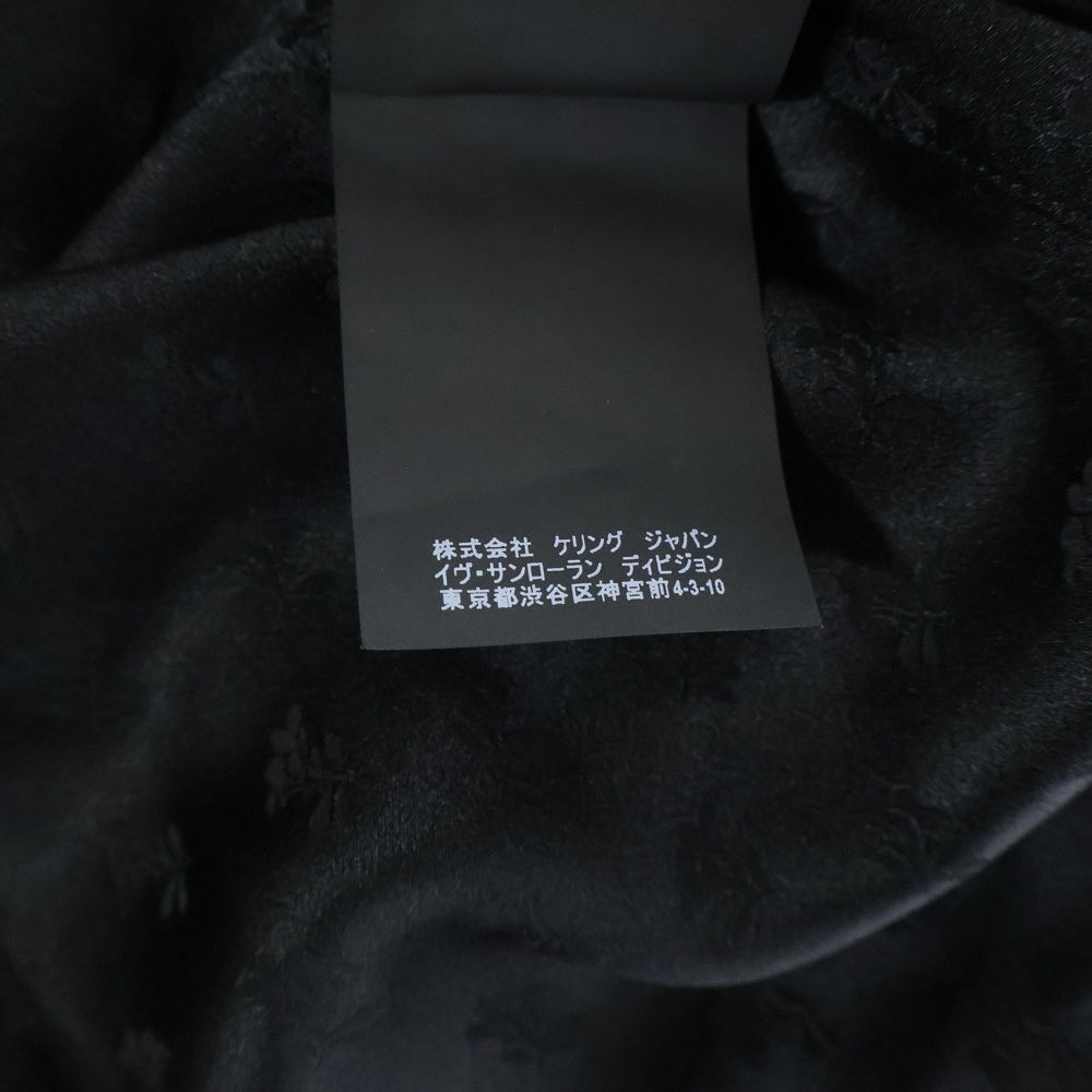 SAINT LAURENT PARIS(サンローランパリ) 18AW 総柄 長袖シルクシャツ ブラック 528009 Y333T