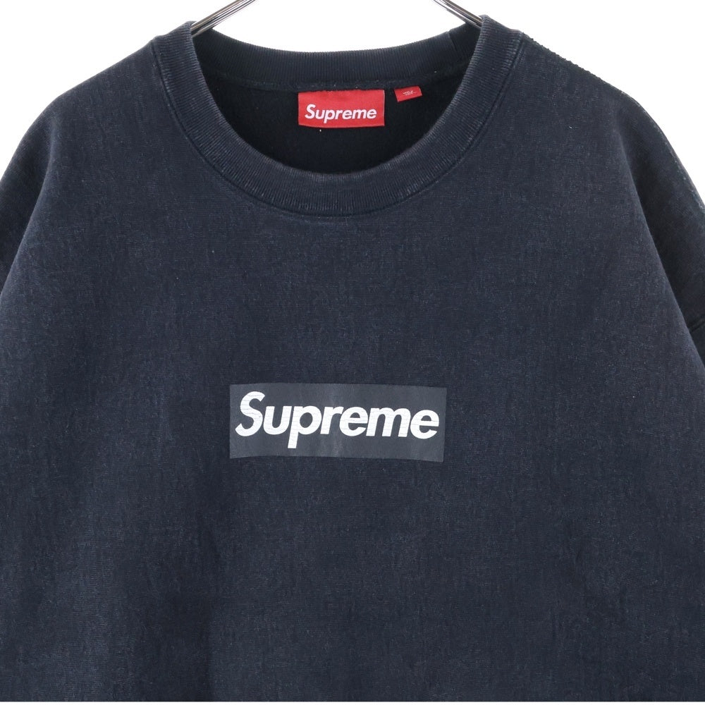 SUPREME(シュプリーム) 25SS Washed Box Logo Crewneck ウォッシュド加工 ボックスロゴ クルーネックスウェットトレーナー ブラック