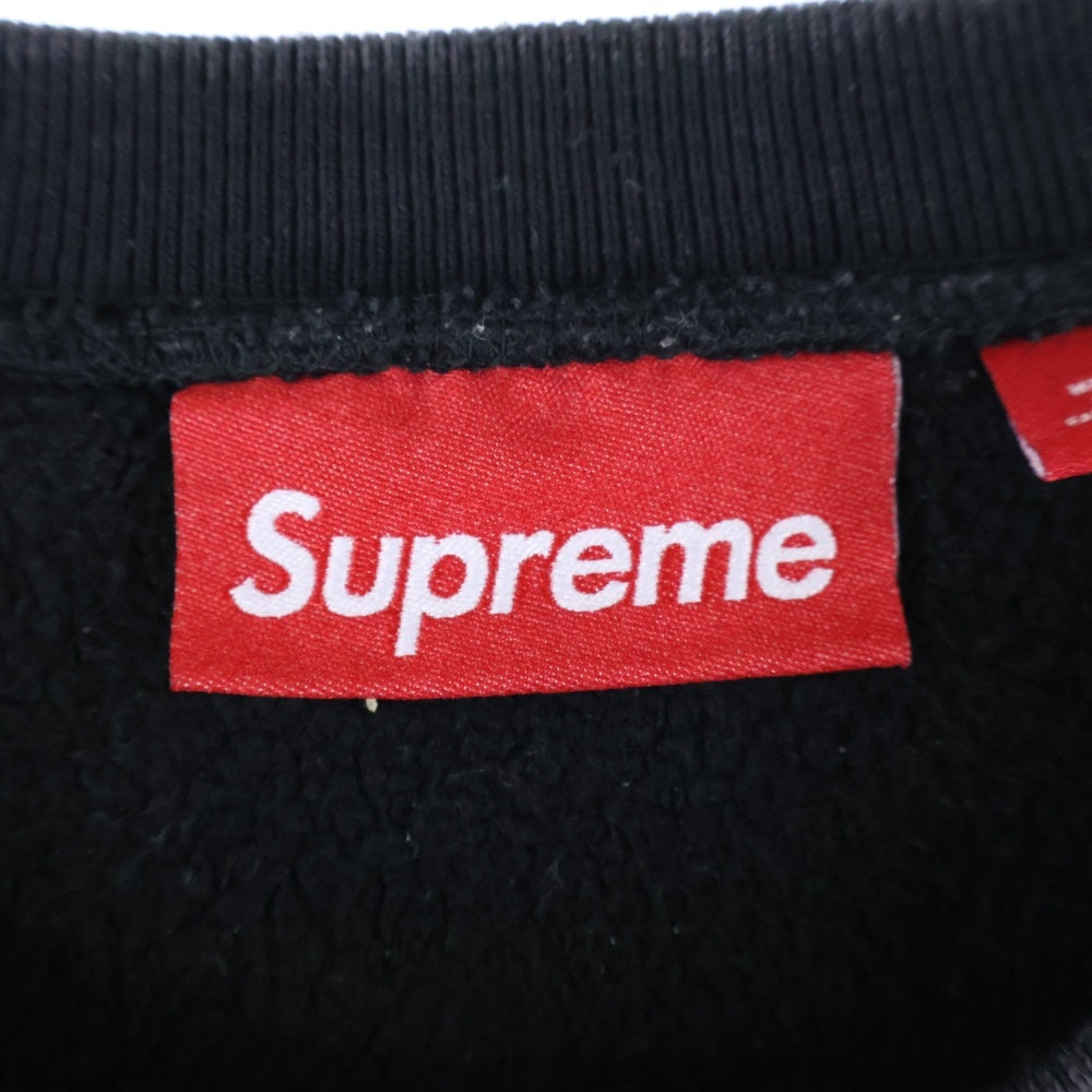 SUPREME(シュプリーム) 25SS Washed Box Logo Crewneck ウォッシュド加工 ボックスロゴ クルーネックスウェットトレーナー ブラック