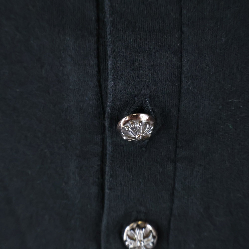 CHROME HEARTS(クロムハーツ) HENRY L/S T-SHIRT CHプラスボタン ヘンリーネック長袖Tシャツ ロンT ブラック