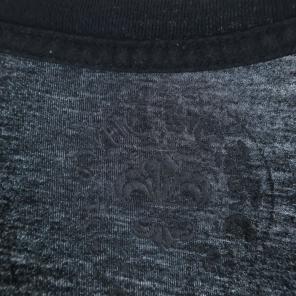 CHROME HEARTS(クロムハーツ) HENRY L/S T-SHIRT CHプラスボタン ヘンリーネック長袖Tシャツ ロンT ブラック