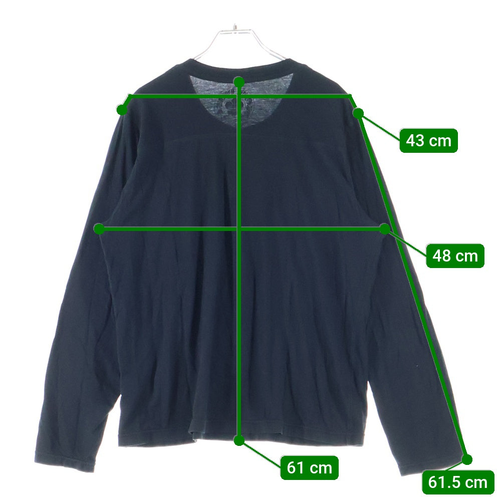 CHROME HEARTS(クロムハーツ) HENRY L/S T-SHIRT CHプラスボタン ヘンリーネック長袖Tシャツ ロンT ブラック