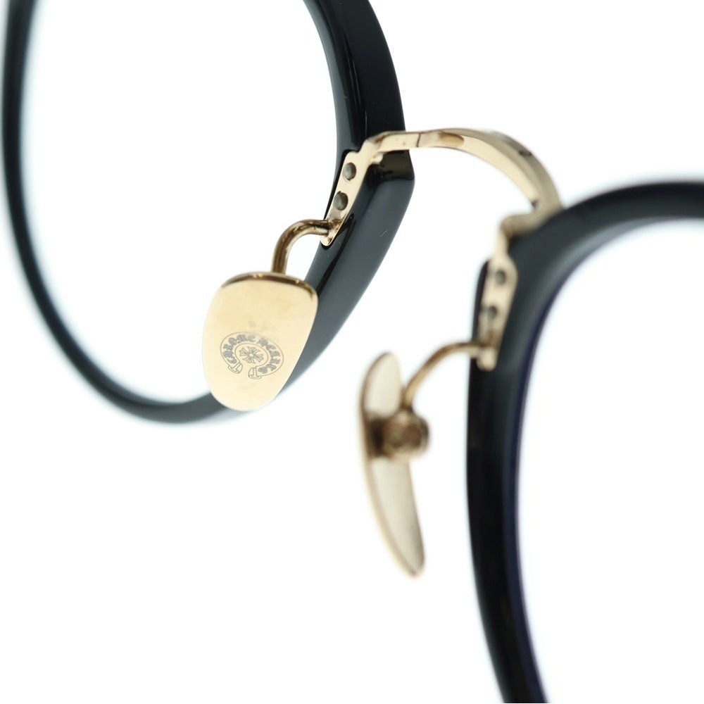 CHROME HEARTS(クロムハーツ) JACK ON クロステンプル ウェリントンアイウェア 眼鏡 ブラック/ゴールド