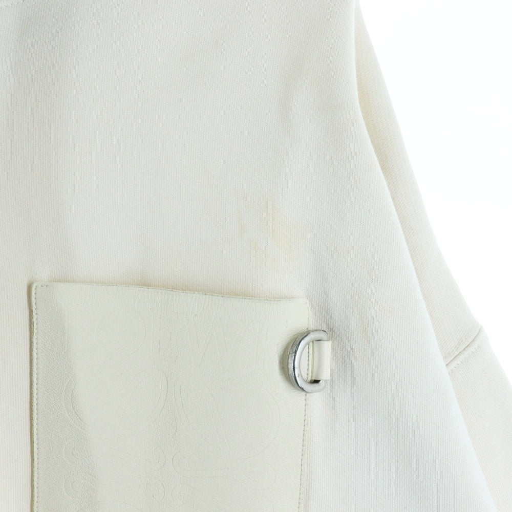 LOEWE(ロエベ) Anagram Patch Hoodie レザーアナグラムパッチ プルオーバースウェットパーカー フーディー アイボリー H526Y25X31