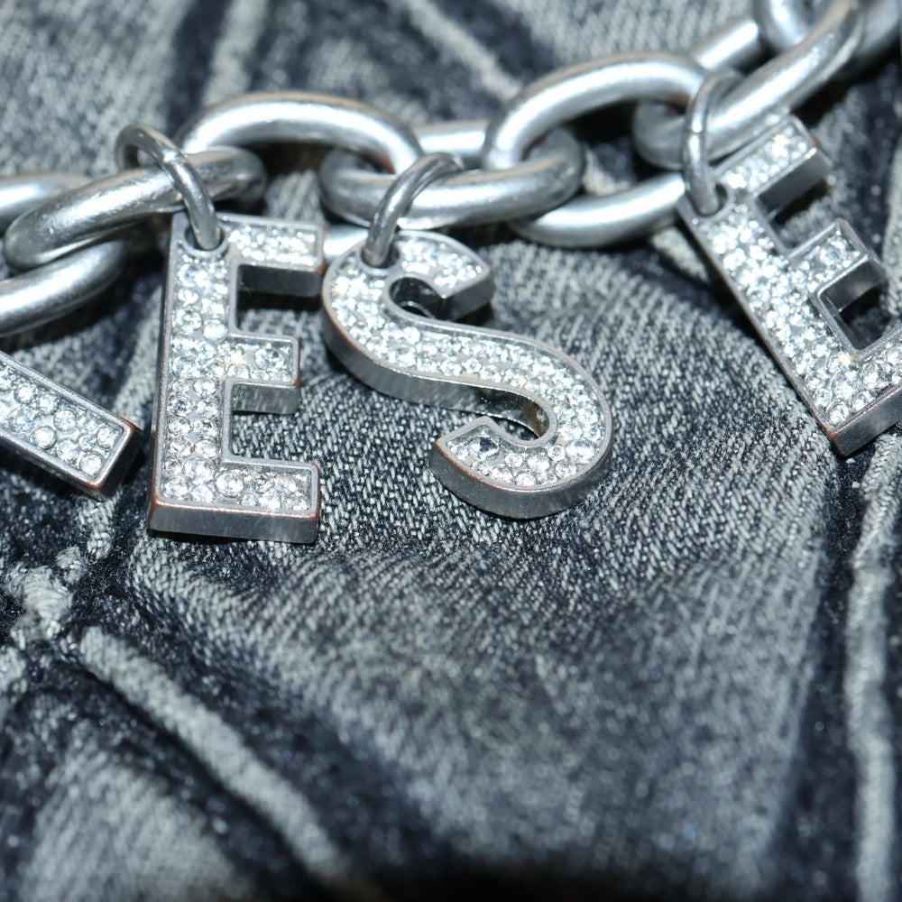 DIESEL(ディーゼル) Charm-D チャーム キルティング デニムショルダーバッグ グレー レディース