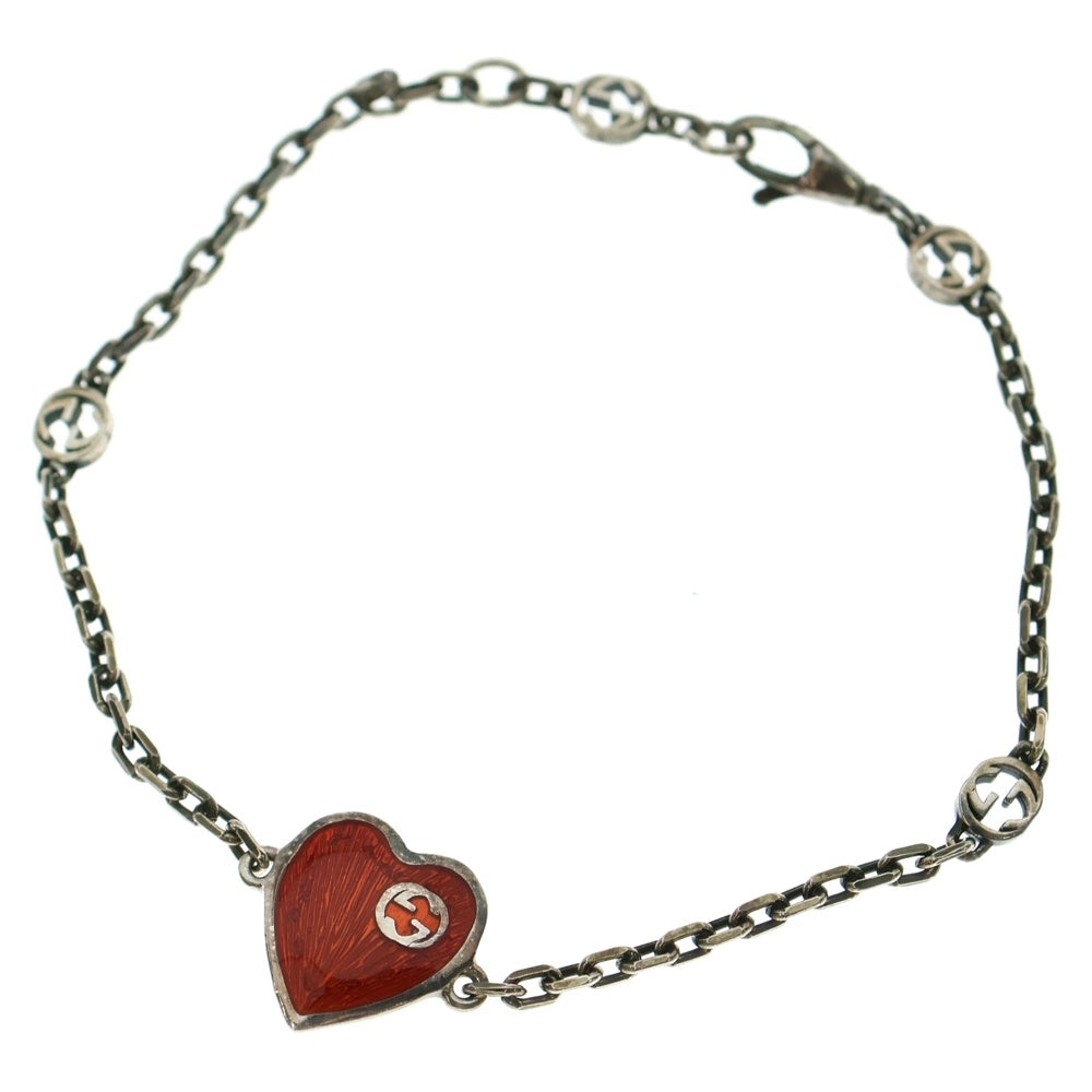 GUCCI(グッチ) インターロッキングG ハート ブレスレット シルバー 645546