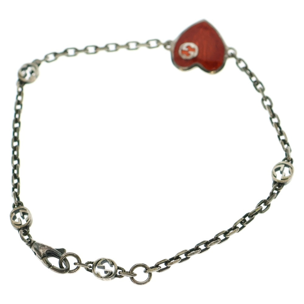 GUCCI(グッチ) インターロッキングG ハート ブレスレット シルバー 645546