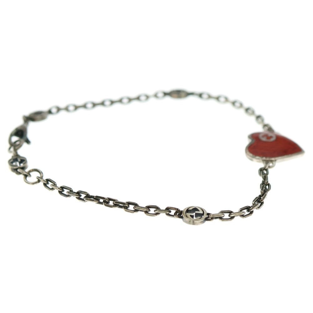 GUCCI(グッチ) インターロッキングG ハート ブレスレット シルバー 645546