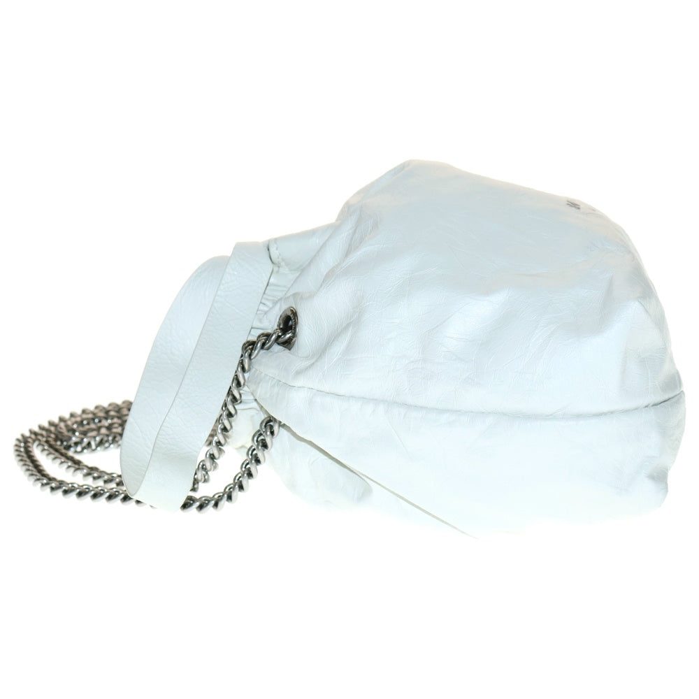 BALENCIAGA(バレンシアガ) Crush Tote Bag XS クラッシュ チェーンショルダーバッグ ホワイト 781796