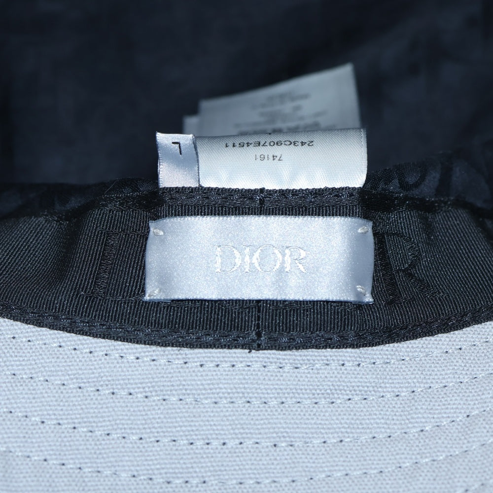 Christian Dior(クリスチャンディオール) Canvas Bucket Hat ロゴ刺繍 キャンバスバケットハット 帽子 ネイビー 243C907E4511