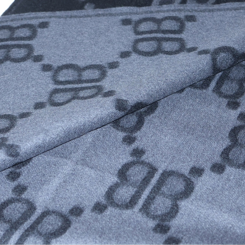 BALENCIAGA(バレンシアガ) ×GUCCI The Hacker Project Cashmere Wool Scarf グッチ ハッカープロジェクト カシミヤ マフラー ブラック 681511 420B9