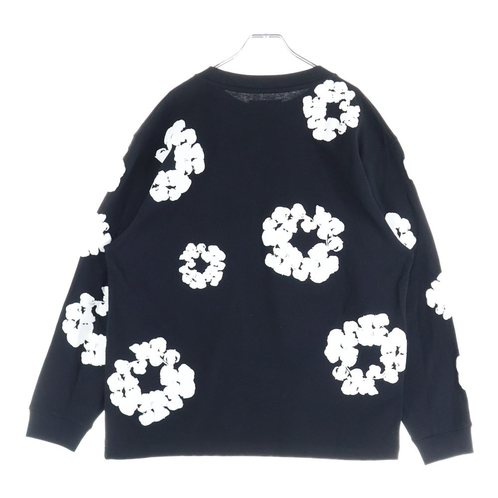 DENIM TEARS(デニムティアーズ) Cotton Wreath L/S T-Shirt 花柄長袖Tシャツ ロンT ブラック