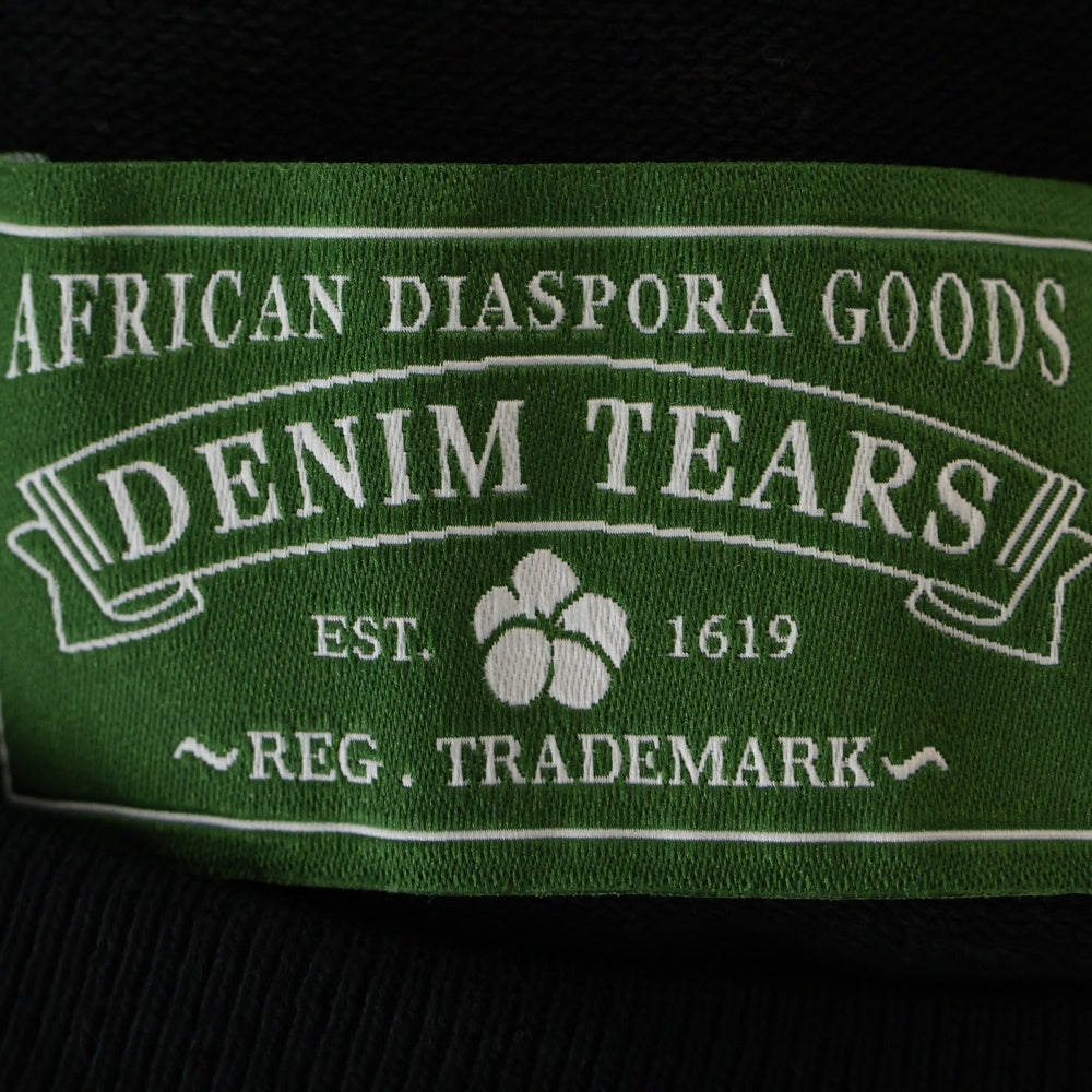 DENIM TEARS(デニムティアーズ) Cotton Wreath L/S T-Shirt 花柄長袖Tシャツ ロンT ブラック