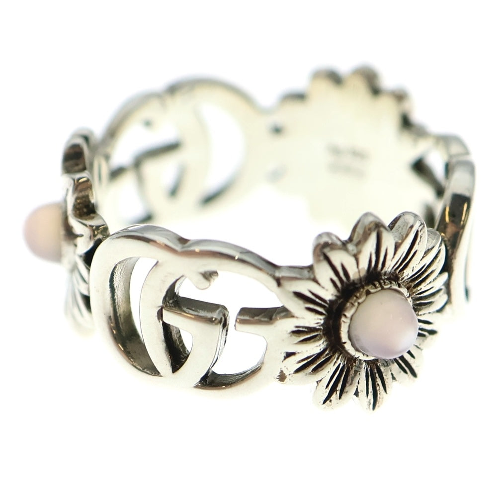 GUCCI(グッチ) Flower Double G Ring ダブルG フラワー マザーオブ パールリング シルバー