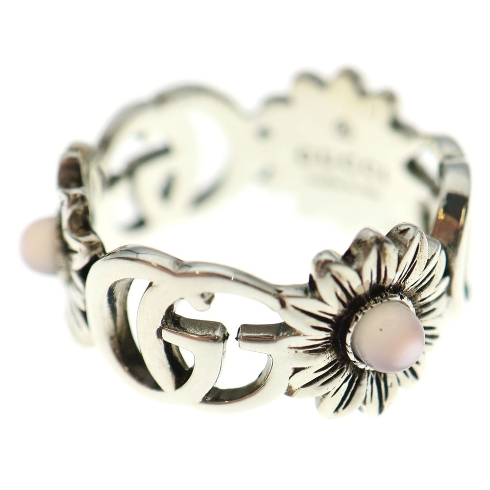 GUCCI(グッチ) Flower Double G Ring ダブルG フラワー マザーオブ パールリング シルバー