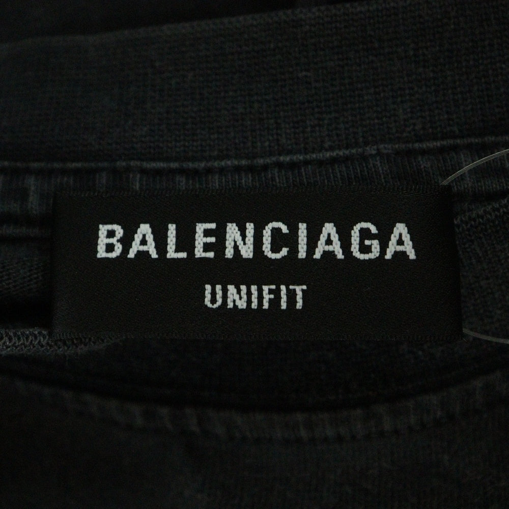 BALENCIAGA(バレンシアガ) Strike 1917 Oversized T-shirt ウォッシュド加工 半袖Tシャツ グレー 694576 TMVJ6