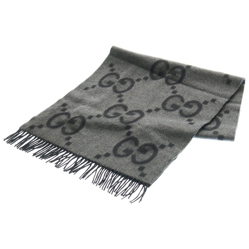 GUCCI(グッチ) Cashmere Knit Scarf GGロゴ カシミヤマフラー スカーフ