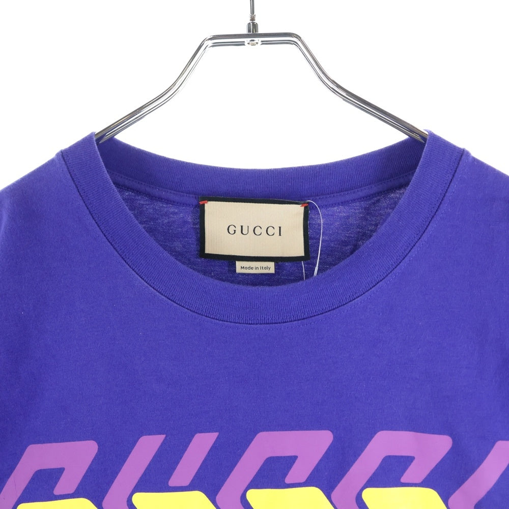 GUCCI(グッチ) 22SS MIRROR PRINT T-SHIRT ミラープリントTシャツ 半袖カットソー ブルー 616036 XJDV9