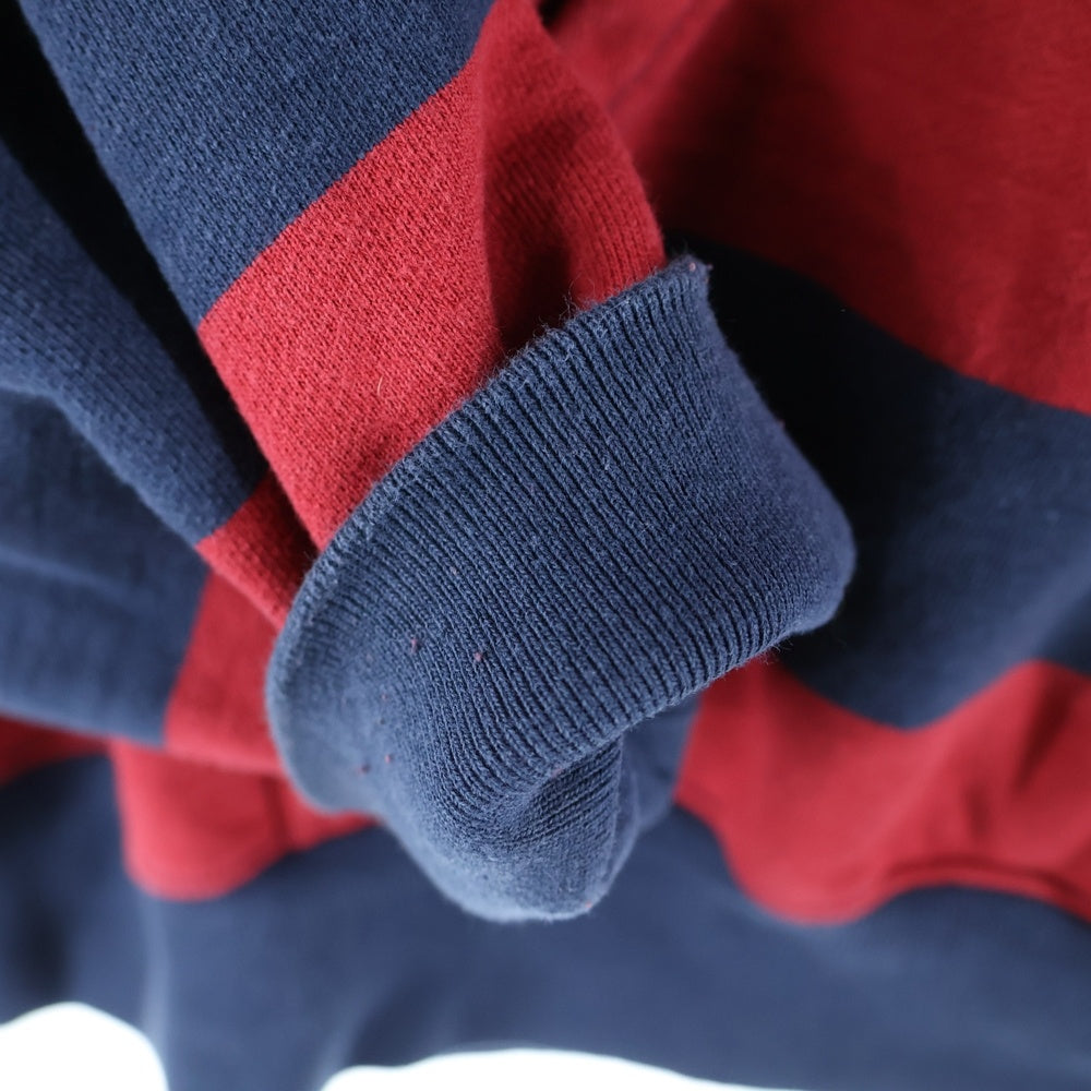 SUPREME(シュプリーム) 24AW ×Martine Rose Hooded Sweatshirt マーティンローズ ボーダー プルオーバースウェットパーカー フーディー レッド/ネイビー