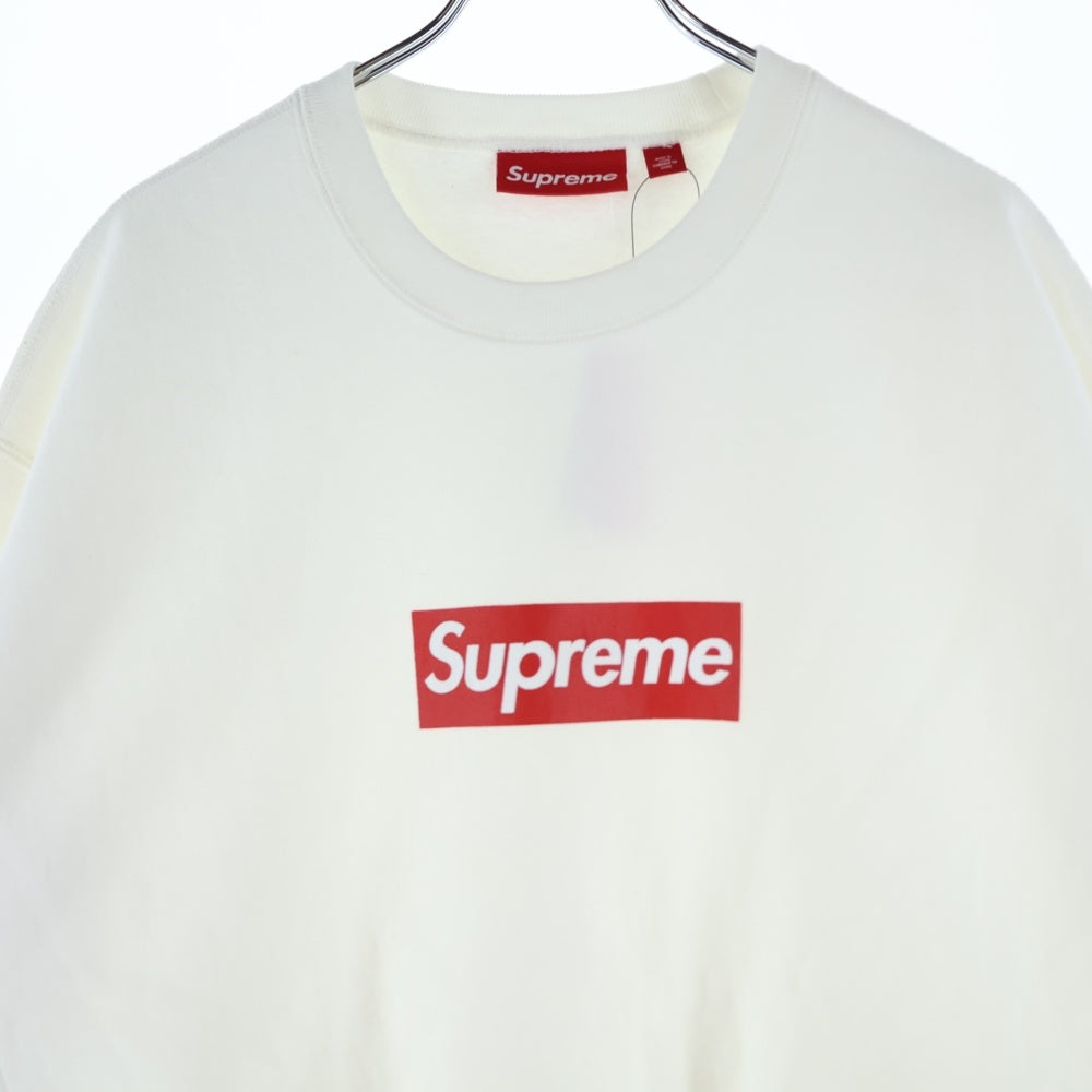 SUPREME(シュプリーム) 25SS Washed Box Logo Crewneck ウォッシュド加工 ボックスロゴ クルーネックスウェットトレーナー ホワイト