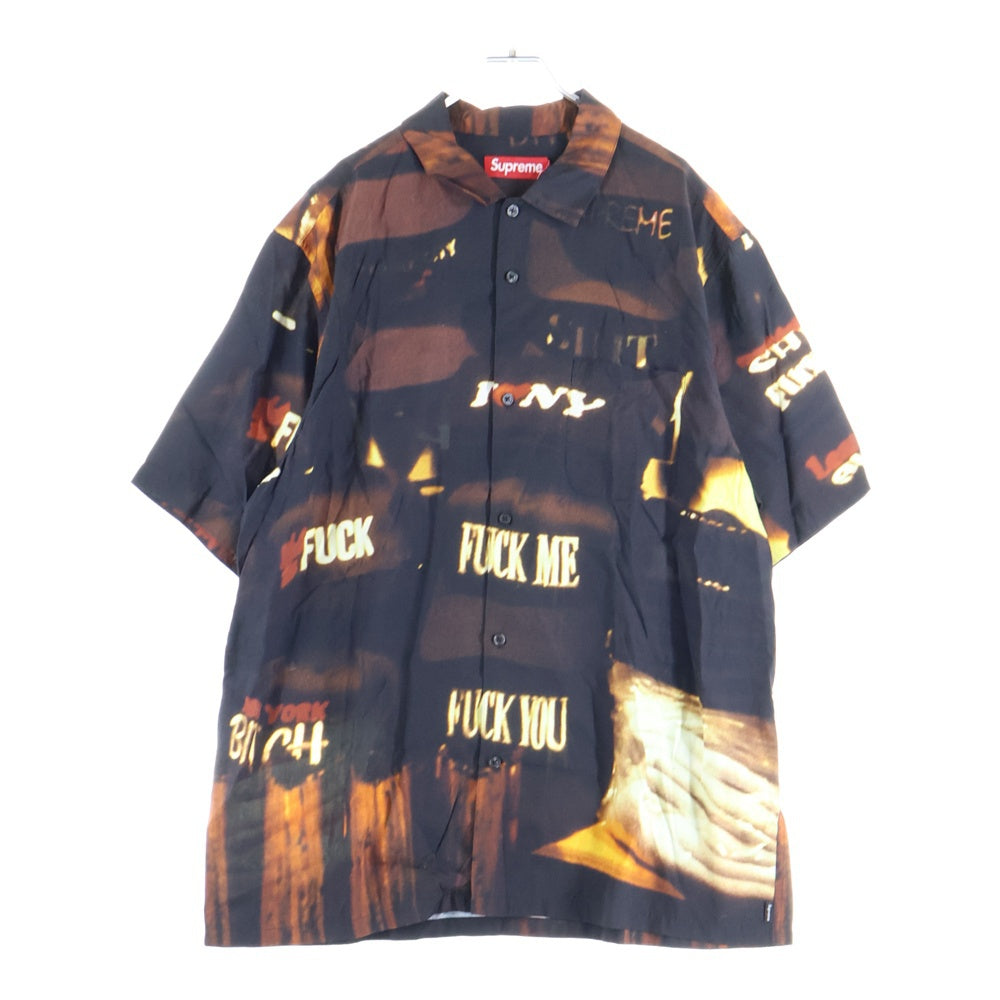 SUPREME(シュプリーム) 24AW Canal St. S/S Shirt キャナルストリート フォトプリント 半袖レーヨンシャツ ブラック