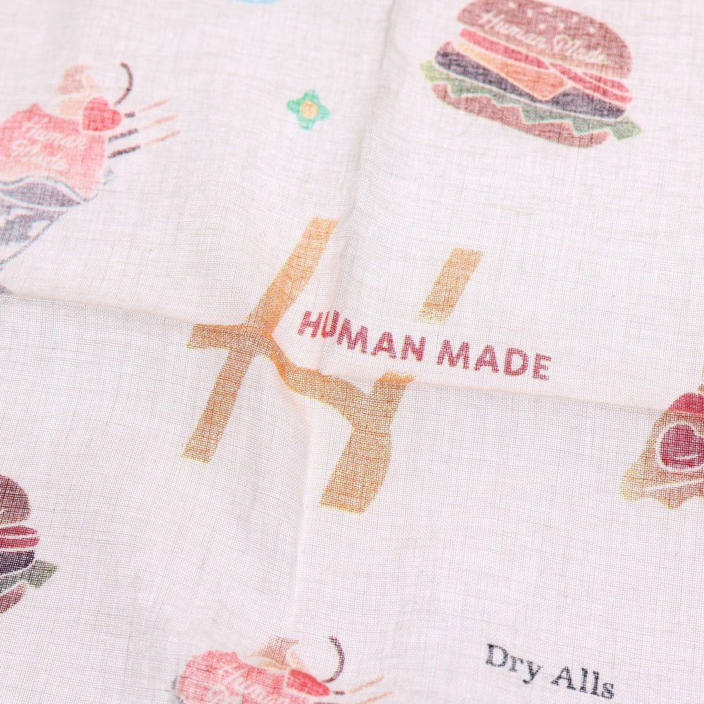 HUMAN MADE(ヒューマンメイド) Cake and Drink Bandana ケーキ ドリンク プリント バンダナ ホワイト