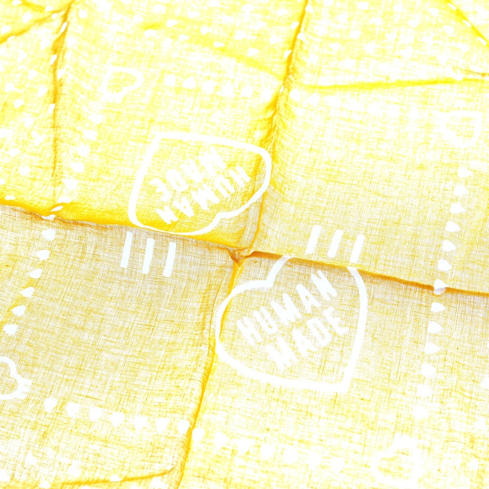 HUMAN MADE(ヒューマンメイド) Heart Bandana ハートプリント バンダナ イエロー