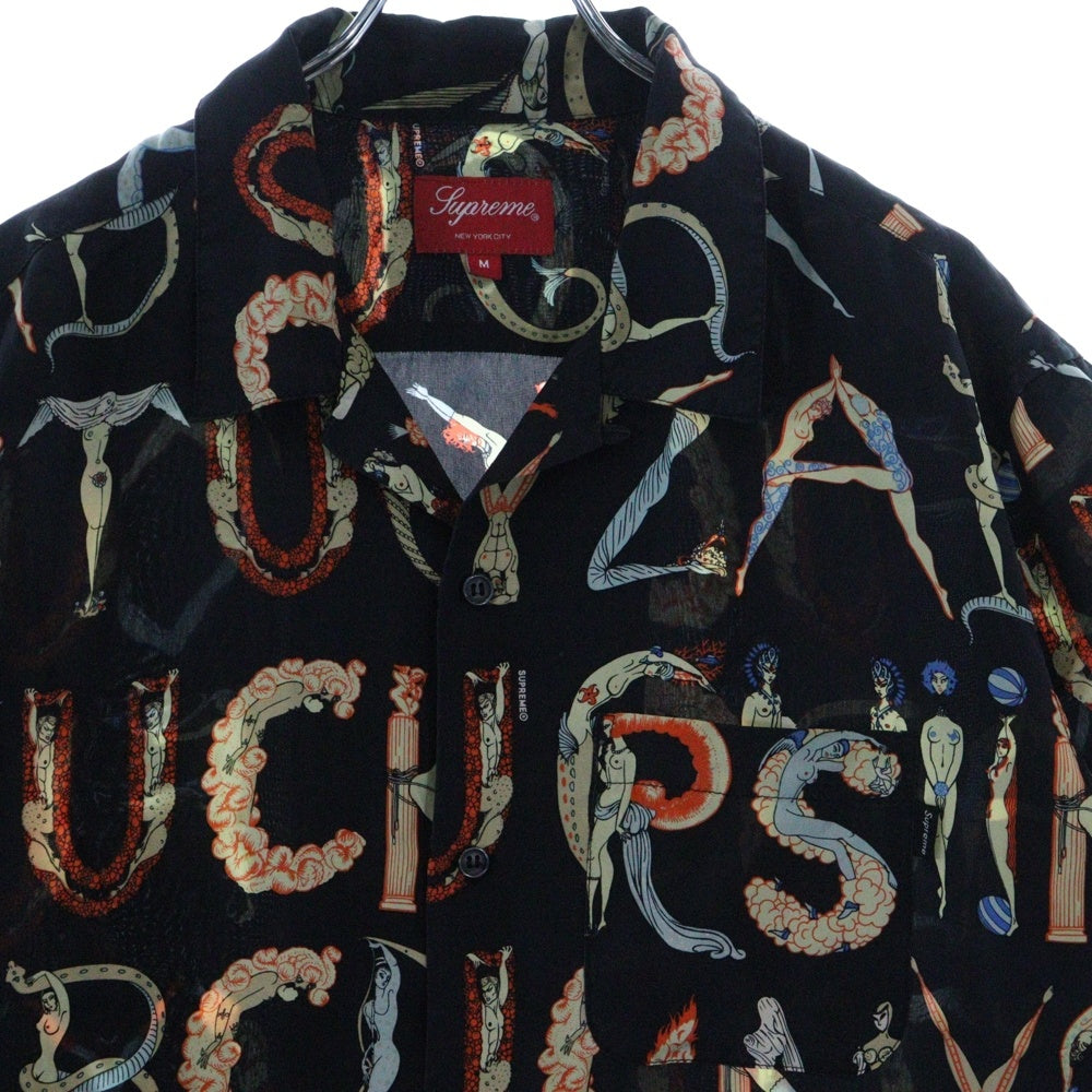 SUPREME(シュプリーム) 18ss Alphabet Silk Shirts アルファベット半袖シャツ ブラック
