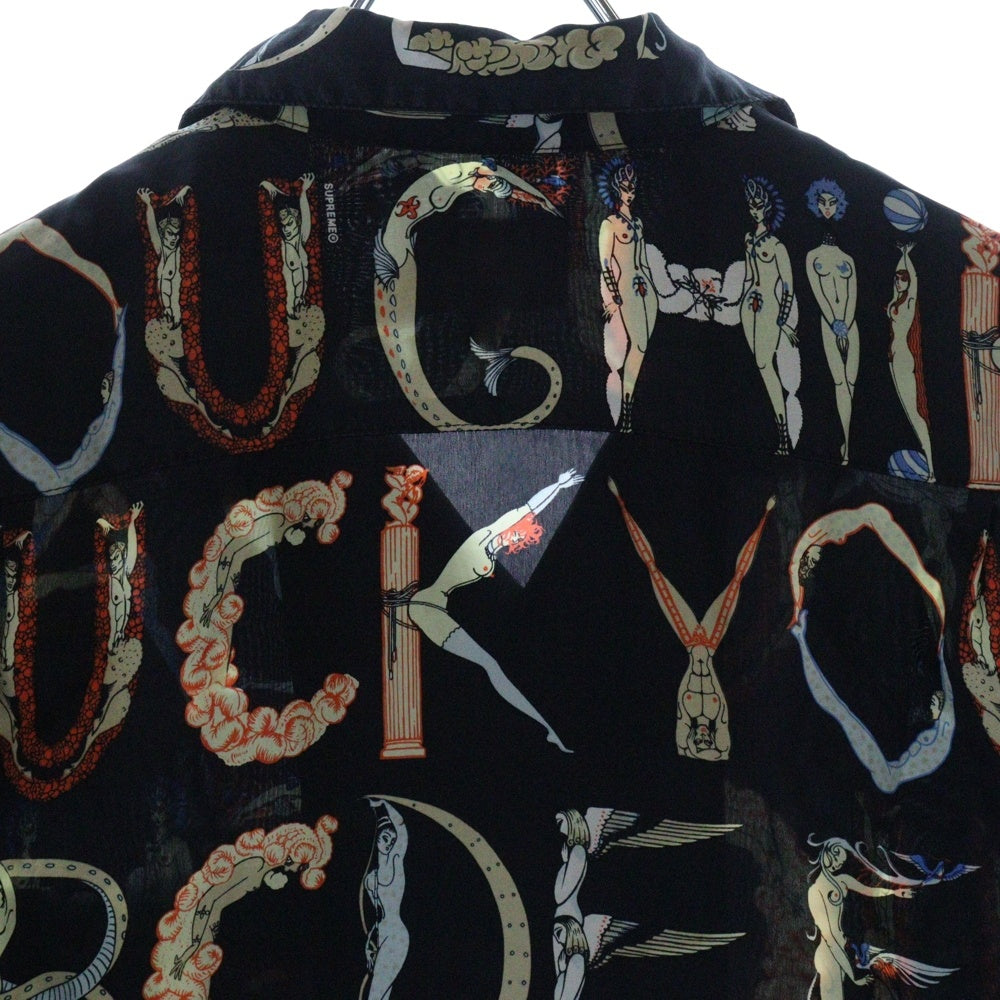 SUPREME(シュプリーム) 18ss Alphabet Silk Shirts アルファベット半袖シャツ ブラック