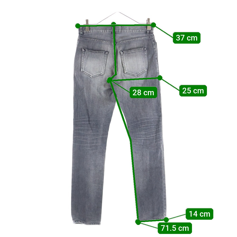 SAINT LAURENT PARIS(サンローランパリ) Crash Skinny Denim Pants ダメージ加工 スキニーデニムパンツ グレー 548400 YT869