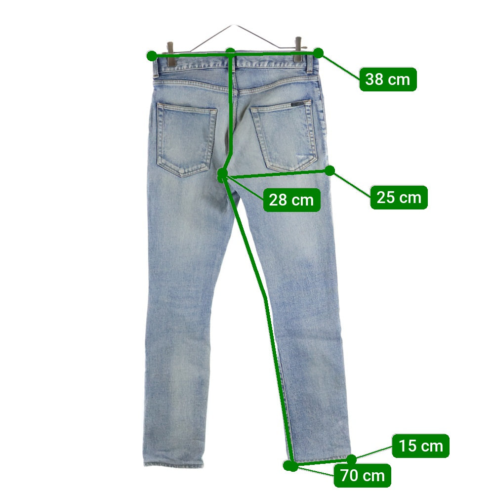 SAINT LAURENT PARIS(サンローランパリ) Crash Skinny Denim Pants ダメージ加工 スキニーデニムパンツ インディゴ 548400 YT869