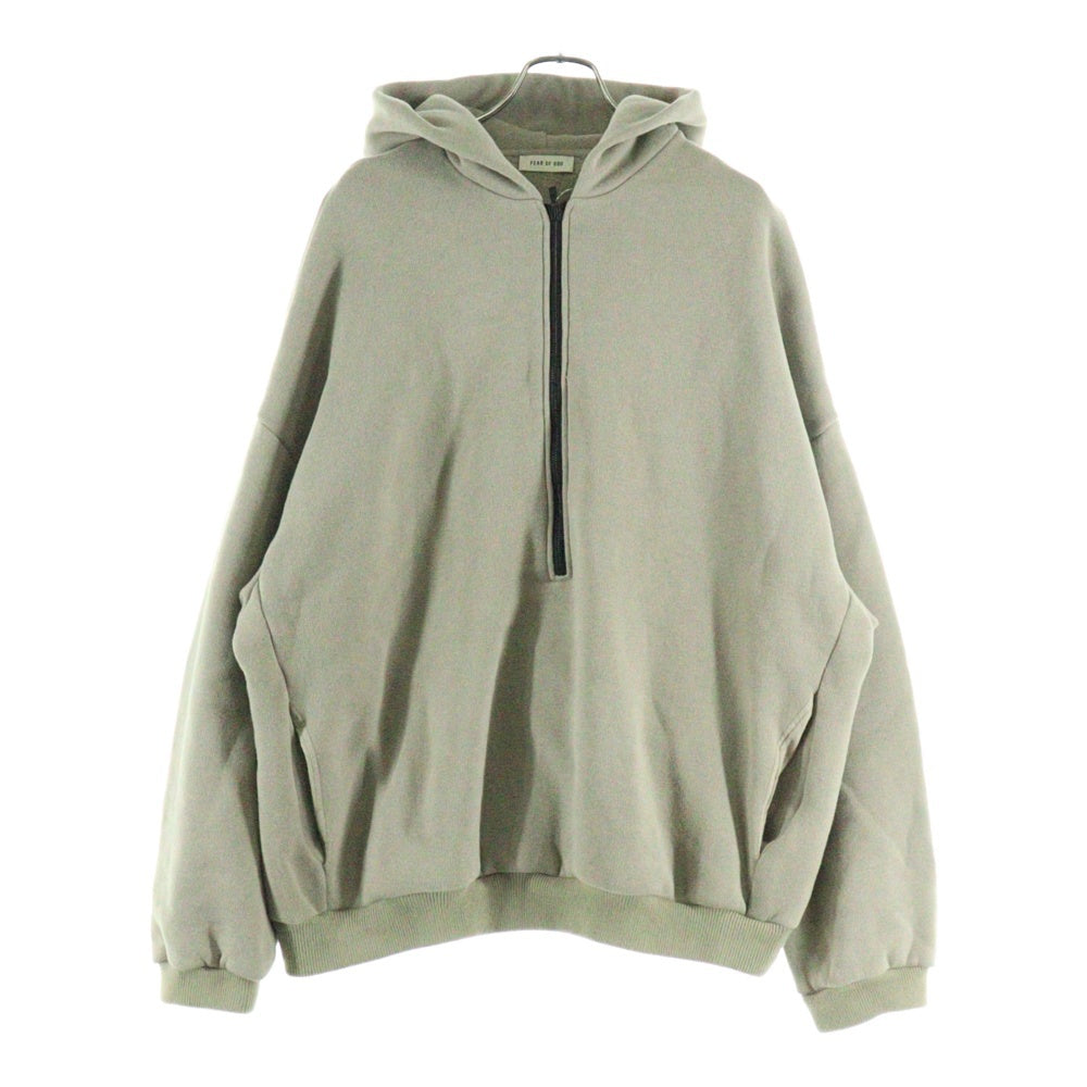 FEAR OF GOD(フィアオブゴッド) Cotton Cashmere Fleece Half Zip Hoodie カシミヤ混 ハーフジップスウェットパーカー フーディー ベージュ