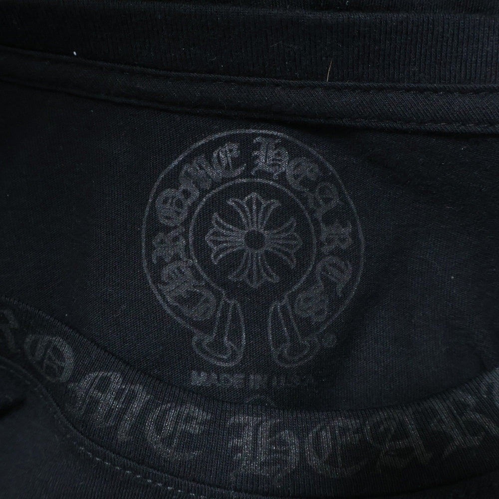 CHROME HEARTS(クロムハーツ) Neck Logo L/S Tee ネックロゴ プリント長袖Tシャツ カットソー ブラック