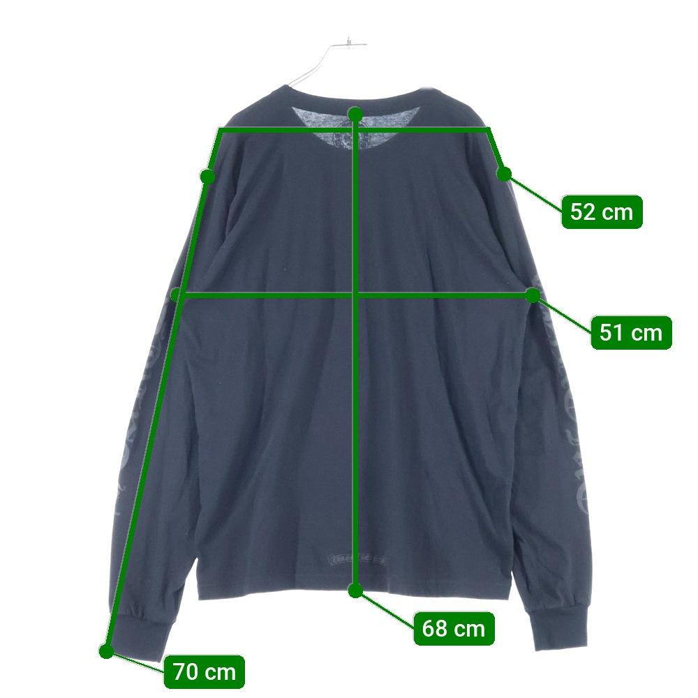 CHROME HEARTS(クロムハーツ) Neck Logo L/S Tee ネックロゴ プリント長袖Tシャツ カットソー ブラック