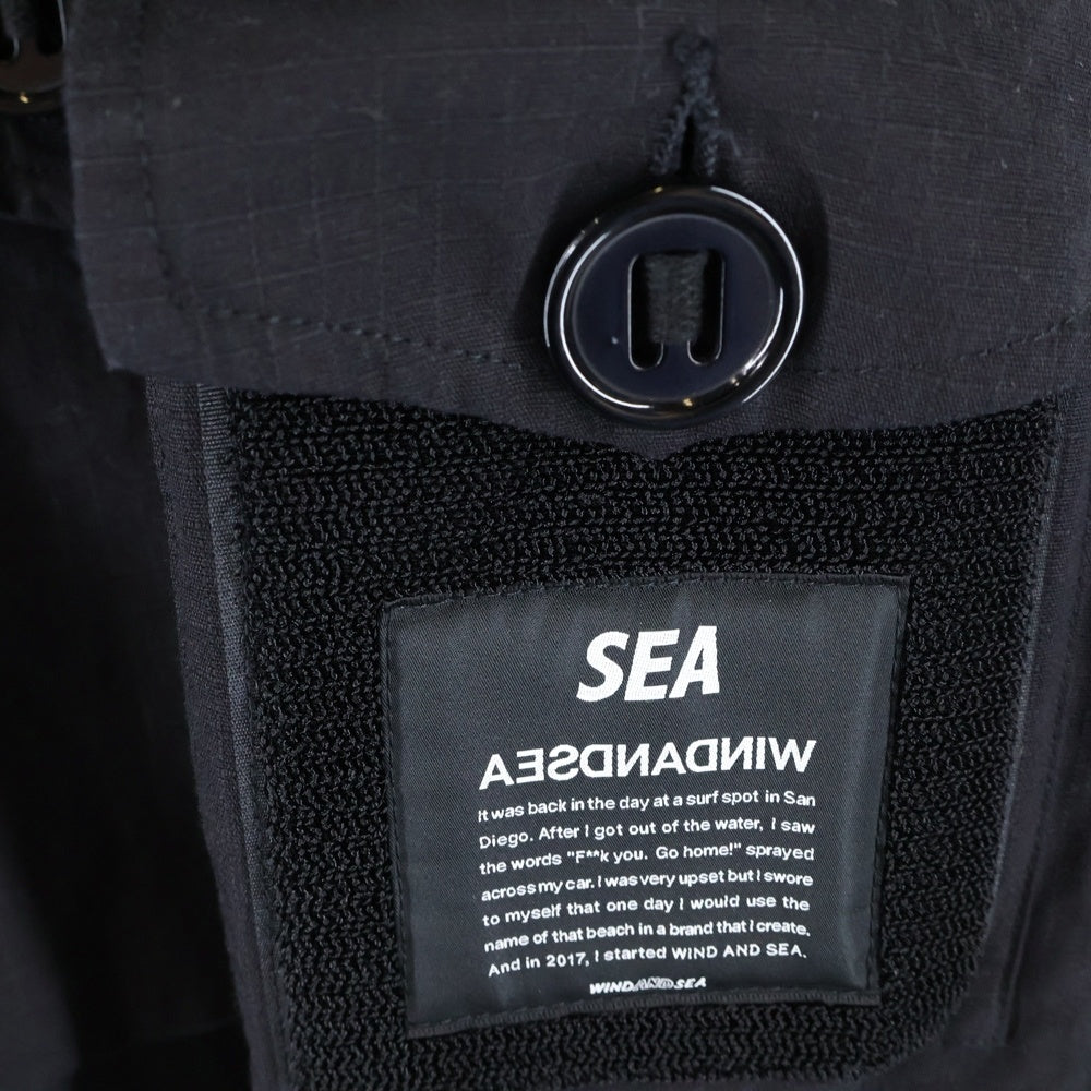 WIND AND SEA(ウィンダンシー) COTTON MODS COAT コットン モッズコート ブラック WDS-D-MILTECH-23-Q2-JK-01