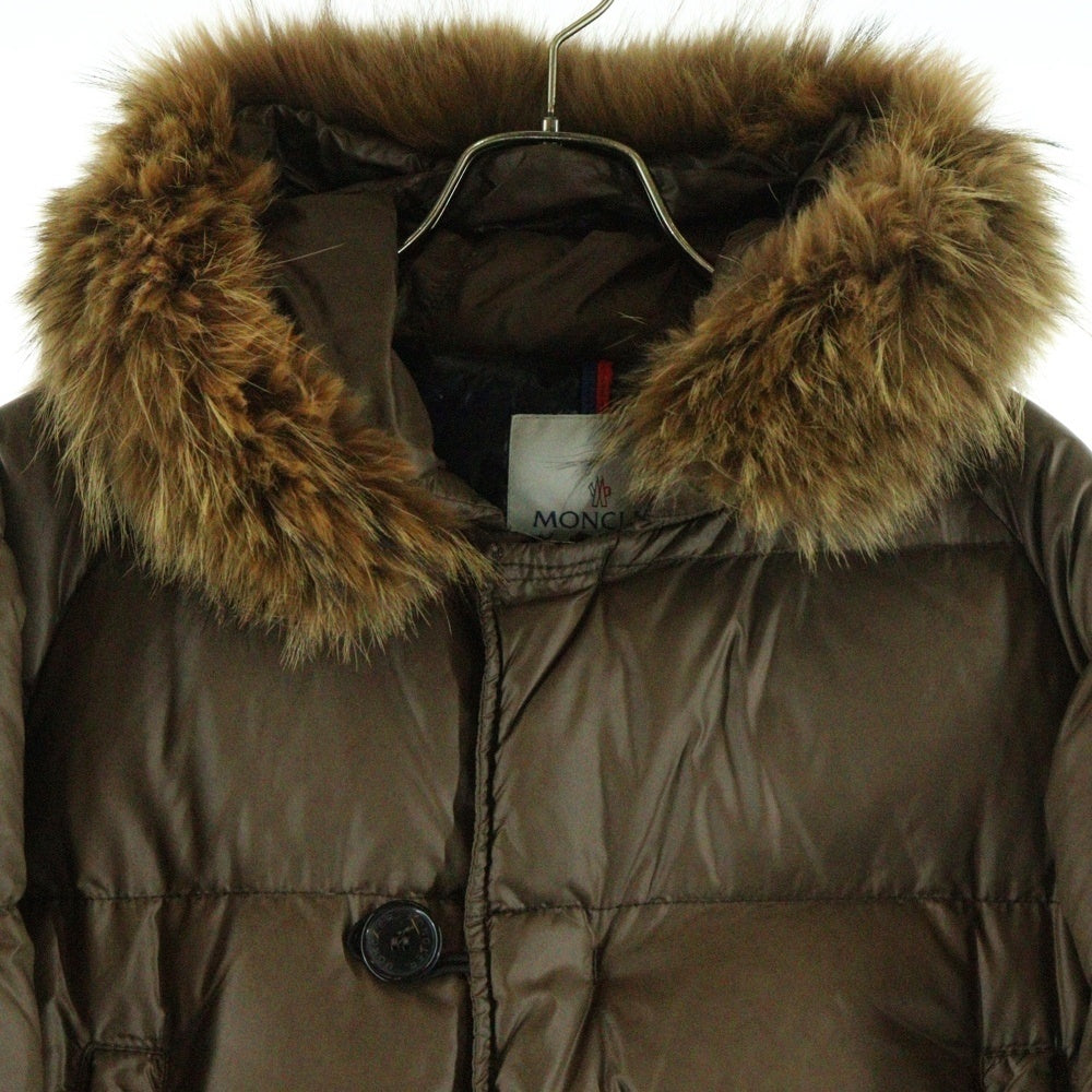 MONCLER(モンクレール) ファー ダウンジャケット ブラウン Z7HJ896