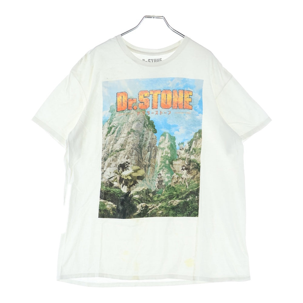 NO BRAND(ノーブランド) DR.STONE POSTER T-SHIRT ドクターストーン ポスター 半袖Tシャツ ホワイト