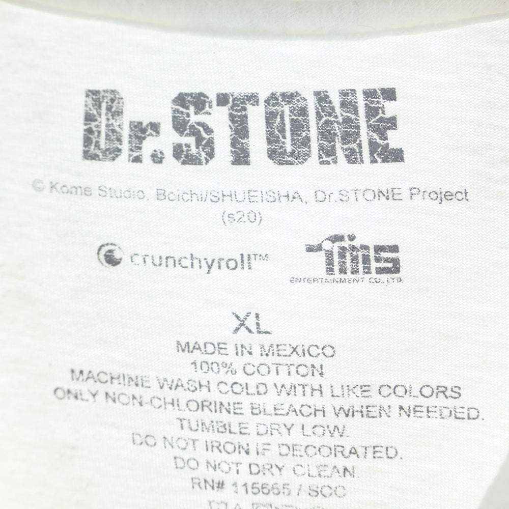 NO BRAND(ノーブランド) DR.STONE POSTER T-SHIRT ドクターストーン ポスター 半袖Tシャツ ホワイト