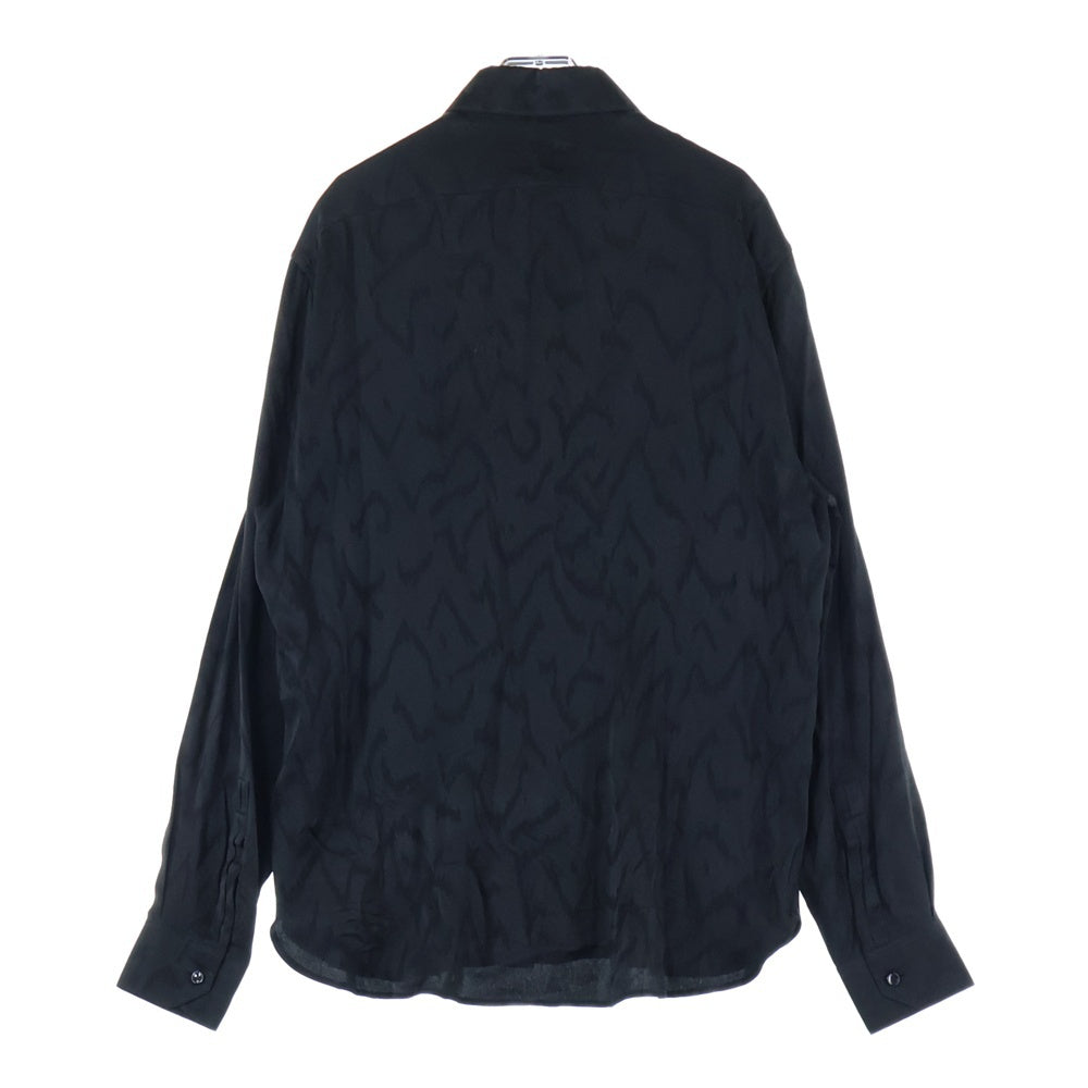 SAINT LAURENT PARIS(サンローランパリ) Silk Shirt イブカラークラシック シルク長袖シャツ ブラック 646850 Y2G27