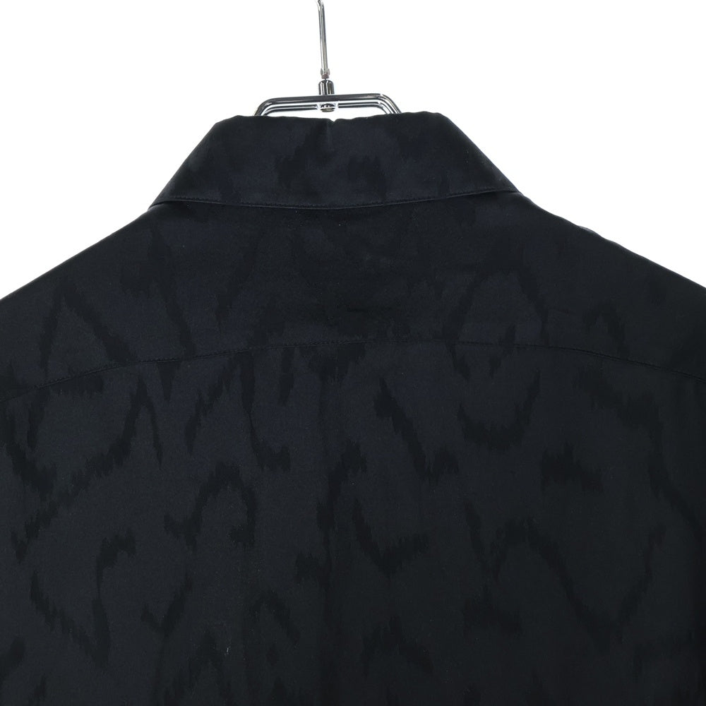 SAINT LAURENT PARIS(サンローランパリ) Silk Shirt イブカラークラシック シルク長袖シャツ ブラック 646850 Y2G27