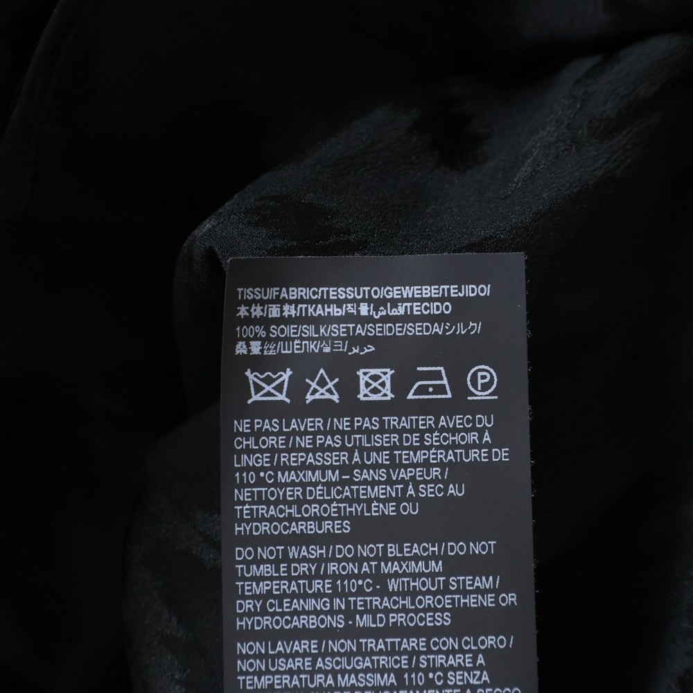 SAINT LAURENT PARIS(サンローランパリ) Silk Shirt イブカラークラシック シルク長袖シャツ ブラック 646850 Y2G27