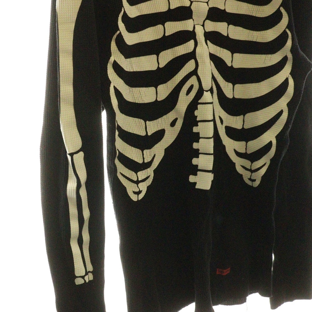 SUPREME(シュプリーム) 24AW ×Hanes Bones Thermal Crew ヘインズ ボーンプリント クルーネック サーマル ロングスリーブ 長袖Tシャツ ブラック